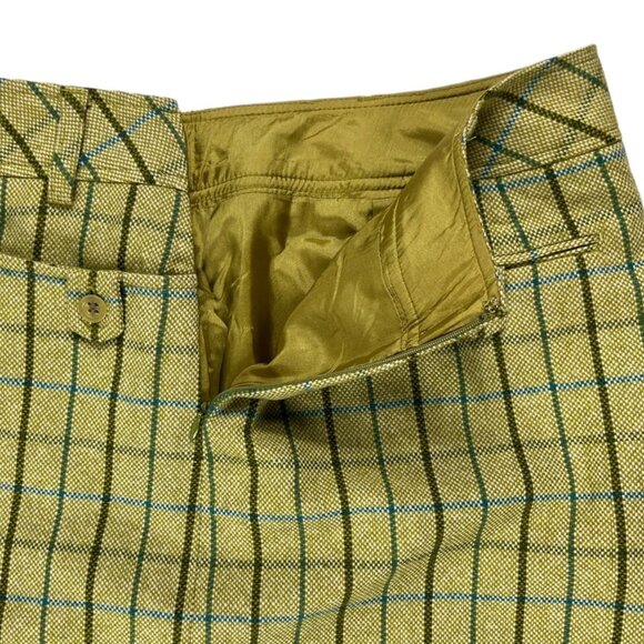 Ann Taylor LOFT Wool Blend Lined Windowpane Plaid Box Pleat Skirt Y2K Size 12 - Picture 13 of 15